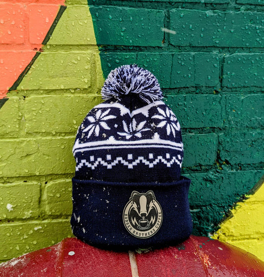 Badger Bro's Branded Knit Beanie w/ Pompom