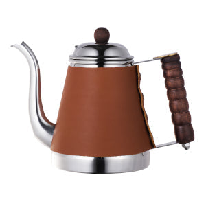 Kalita Wave Stainless Steel Leather Wrapped Gooseneck Kettle - 1L
